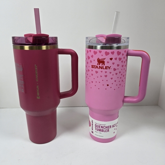 Stanley Other - Stanley 2025 Target Pink Hearts And Berry Glitter Starbuck 2024  Tumbler Nwt